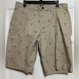 Gap Factory Store Shorts Mens 35 Tan Khaki Chino Lived In Palm Tree Flat‎ Front